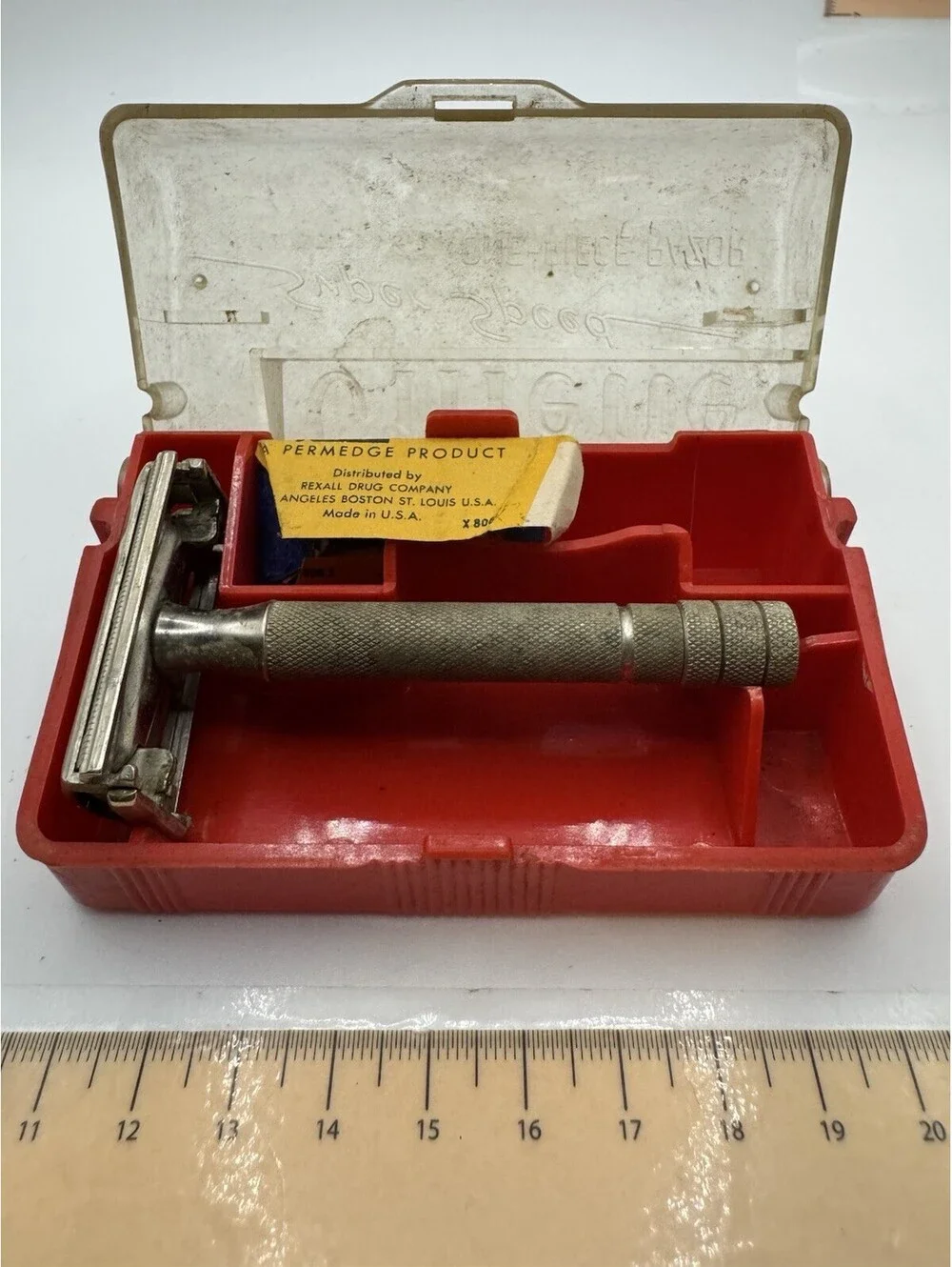 Vintage Gillette Super Speed Safety Razor in Original Plastic Case w/ Blades